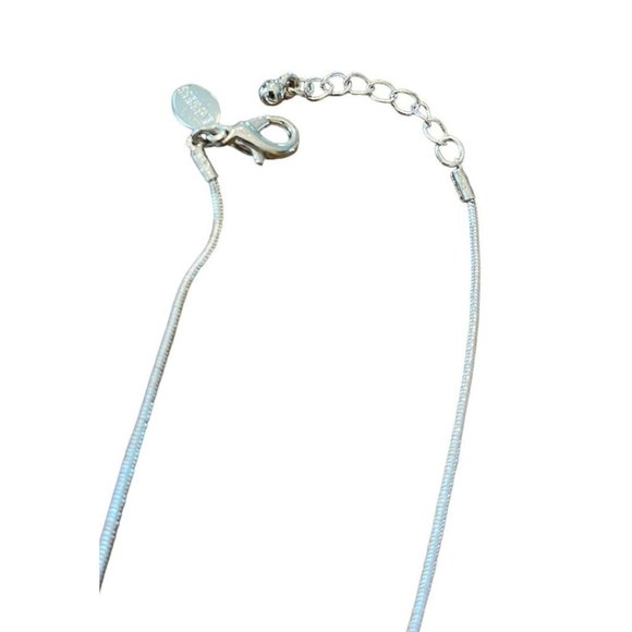 Express Necklace and Pierced Post Earring Set 16" Chain Silvertone - Picture 7 of 12